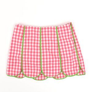 Lilly Pulitzer Pink White Gingham Scalloped Skort